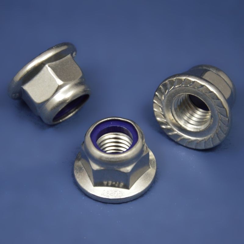 Self-locking hexagon flange nuts DIN 6923 A2 inox